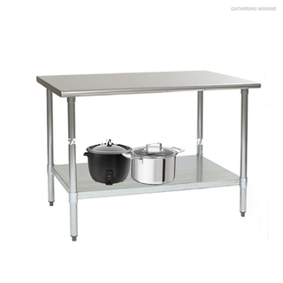 Mesa de trabajo de acero inoxidable de gran tamaño para cocina 