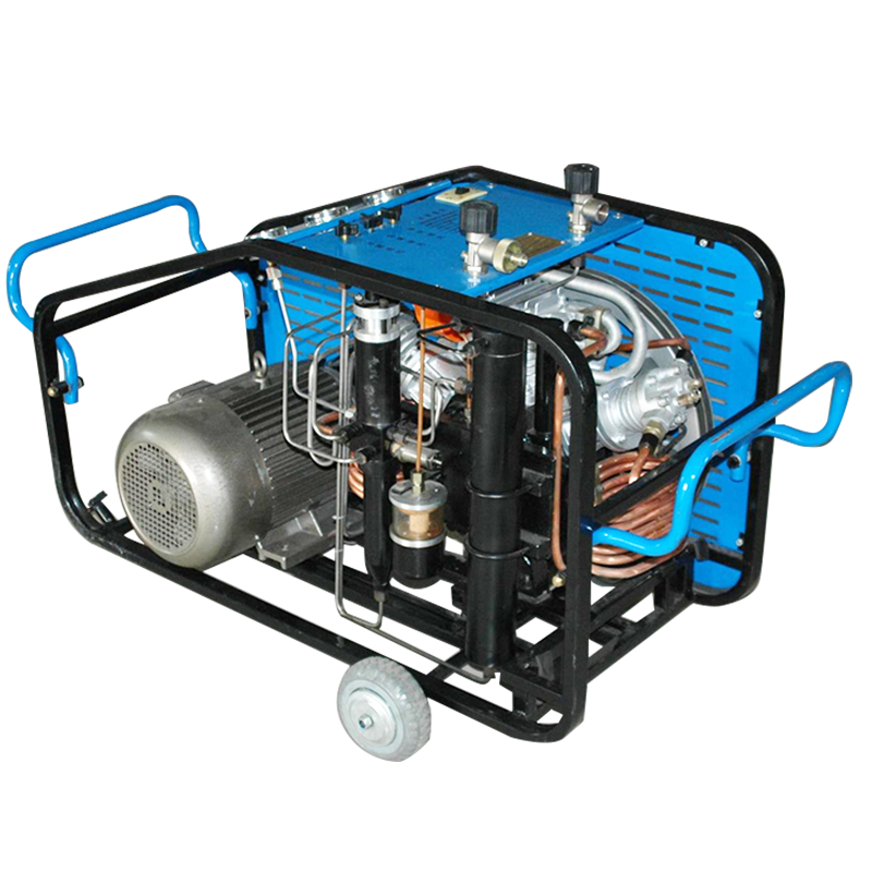 El principio de funcionamiento y el uso del compresor de aire.