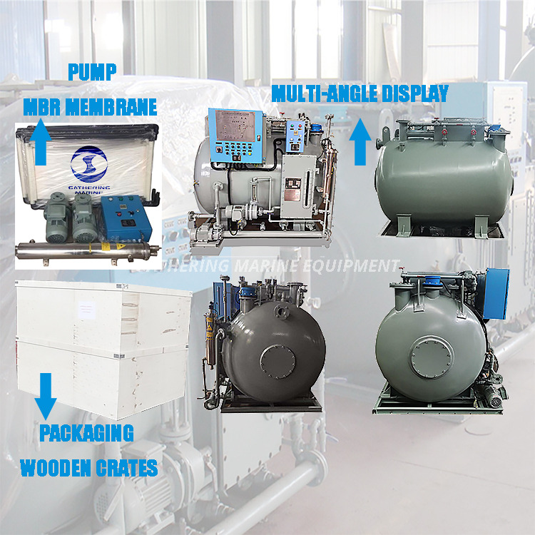 Dispositivo de purificación de agua negra y aguas gris controladas automáticamente para barcos pequeños