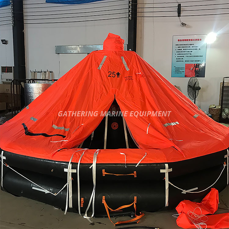 Davit lanzó balsa salvavidas inflable