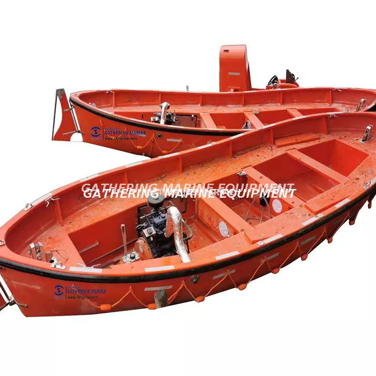 Bote salvavidas de tipo abierto FRP con pescante