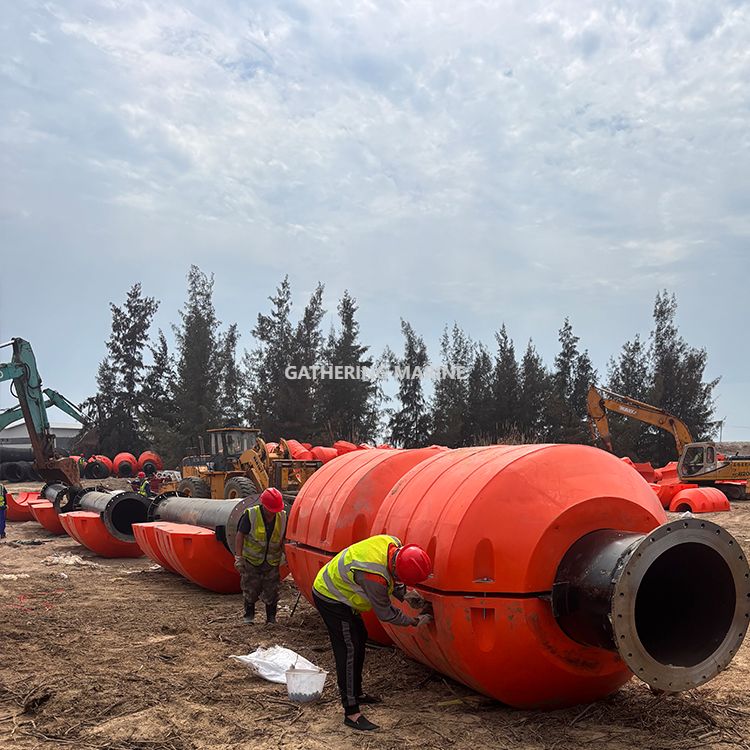 Tubería de draga usada marina flotante boya de plástico tubo de dragado flotadores pontones flotadores
