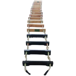 Escalera de embarque marino Escalera de cuerda Escaleras de mano de madera