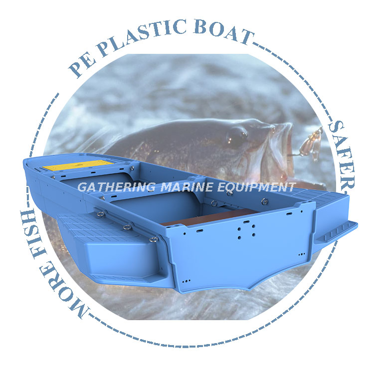 Bote de pesca de plástico verde/azul/gris de PE plegable bote de deportes de agua plegable