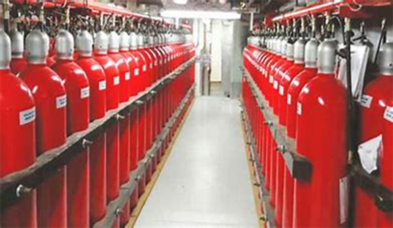 Sistema de CO2 contra incendios marinos