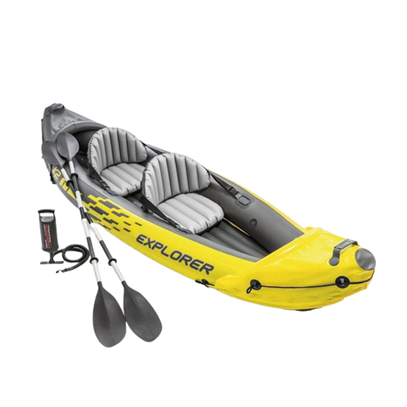 2 personas Explorer Inflable Banana Boat Kayak Bote de goma con paletas1