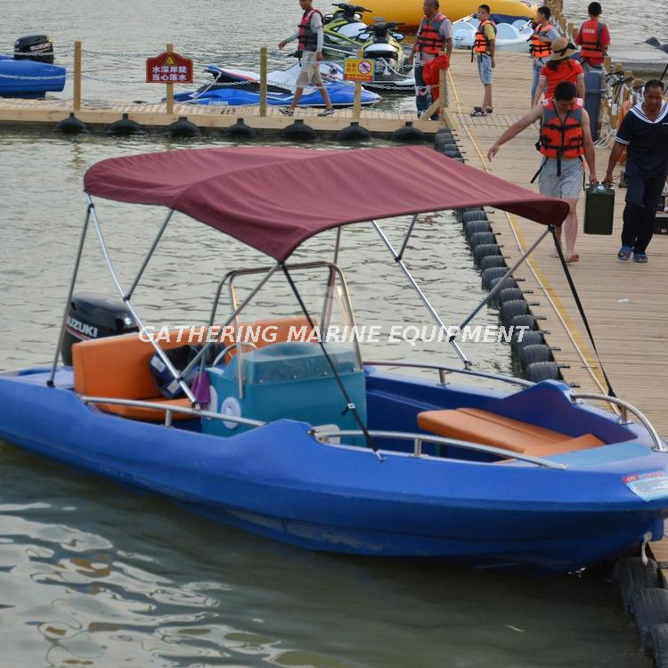 Barco plástico PE, barco de remo duradero de polietileno para pescar el río