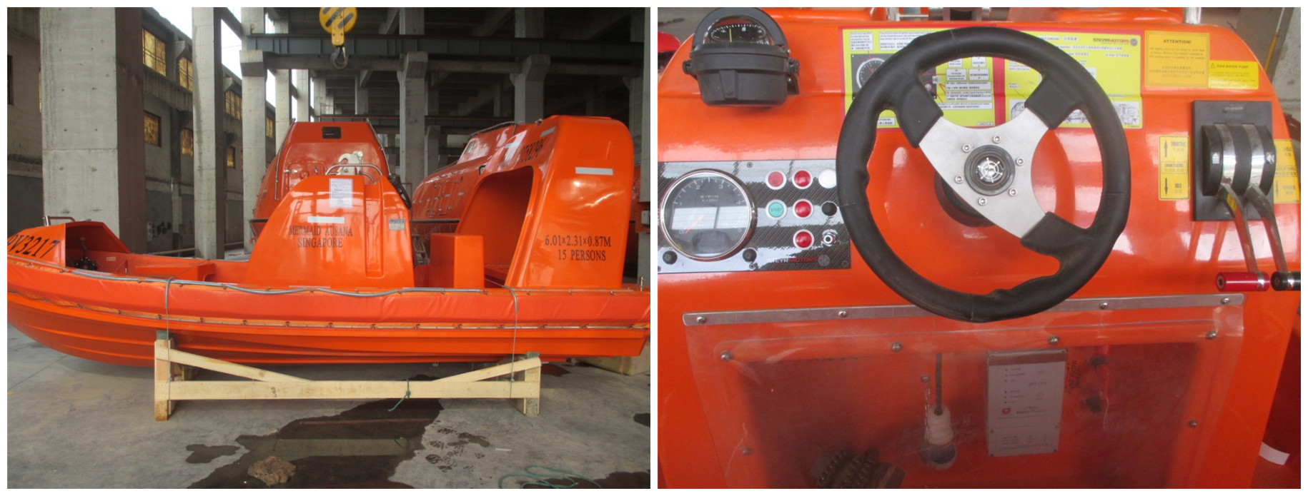 6m bote de rescate r&aacute;pido