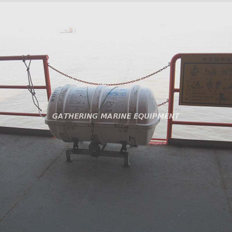 Contenedor de balsa salvavidas de fibra de vidrio marino