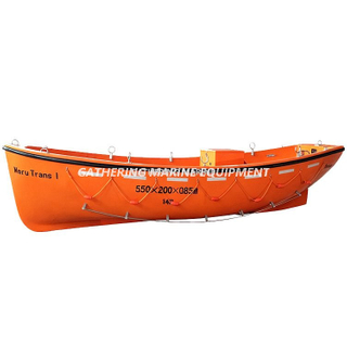 Bote salvavidas de tipo abierto FRP con pescante